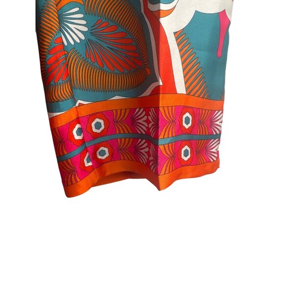 ZARA Wide-Leg Pants High Rise Small Multicolor Geometric Print Polyester - Picture 8 of 15